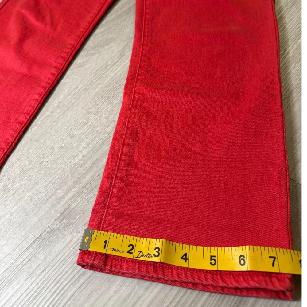 Lucky Brand Sweet N Crop Red Straight Leg Cropped Jeans Womens Size 8 29 7WC1010